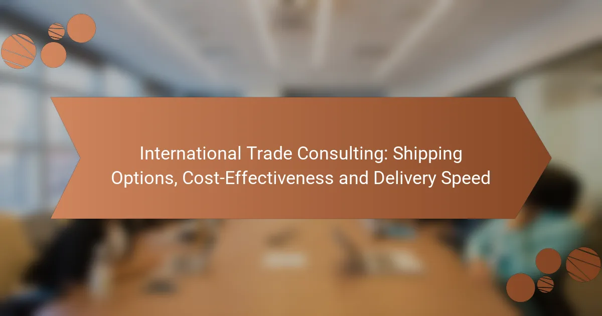International Trade Consulting: Shipping Options, Cost-Effectiveness and Delivery Speed