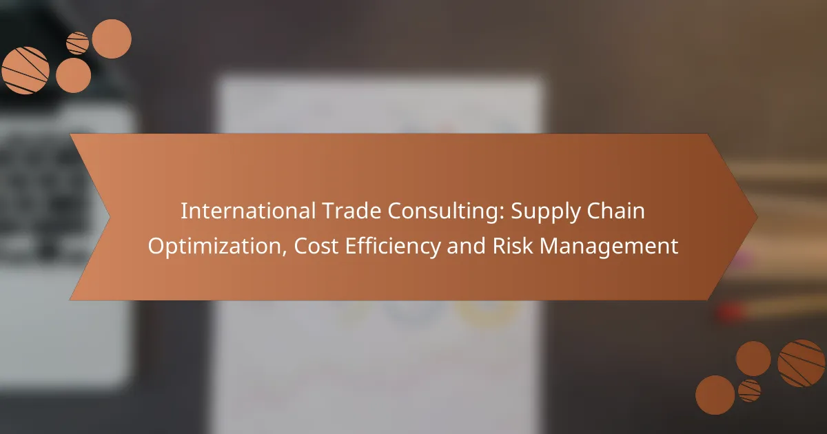 International Trade Consulting: Supply Chain Optimization, Cost Efficiency and Risk Management