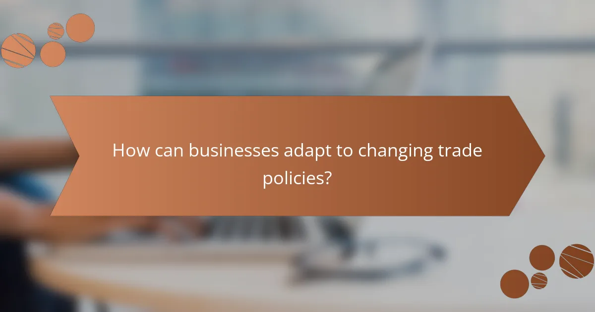 How can businesses adapt to changing trade policies?
