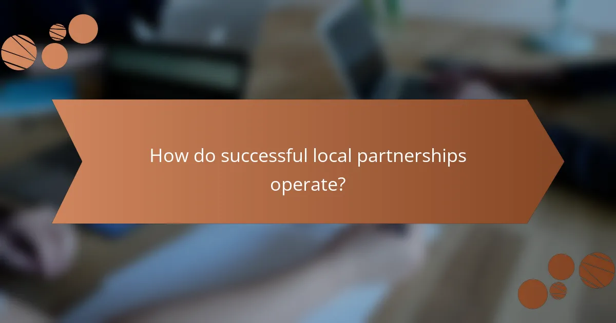 How do successful local partnerships operate?