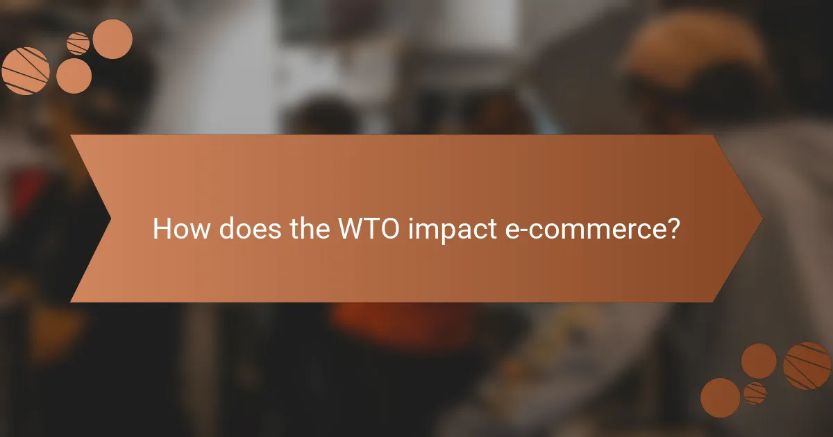 How does the WTO impact e-commerce?
