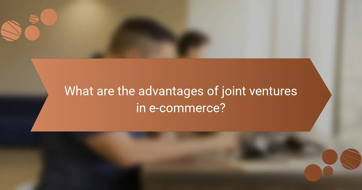 What are the advantages of joint ventures in e-commerce?