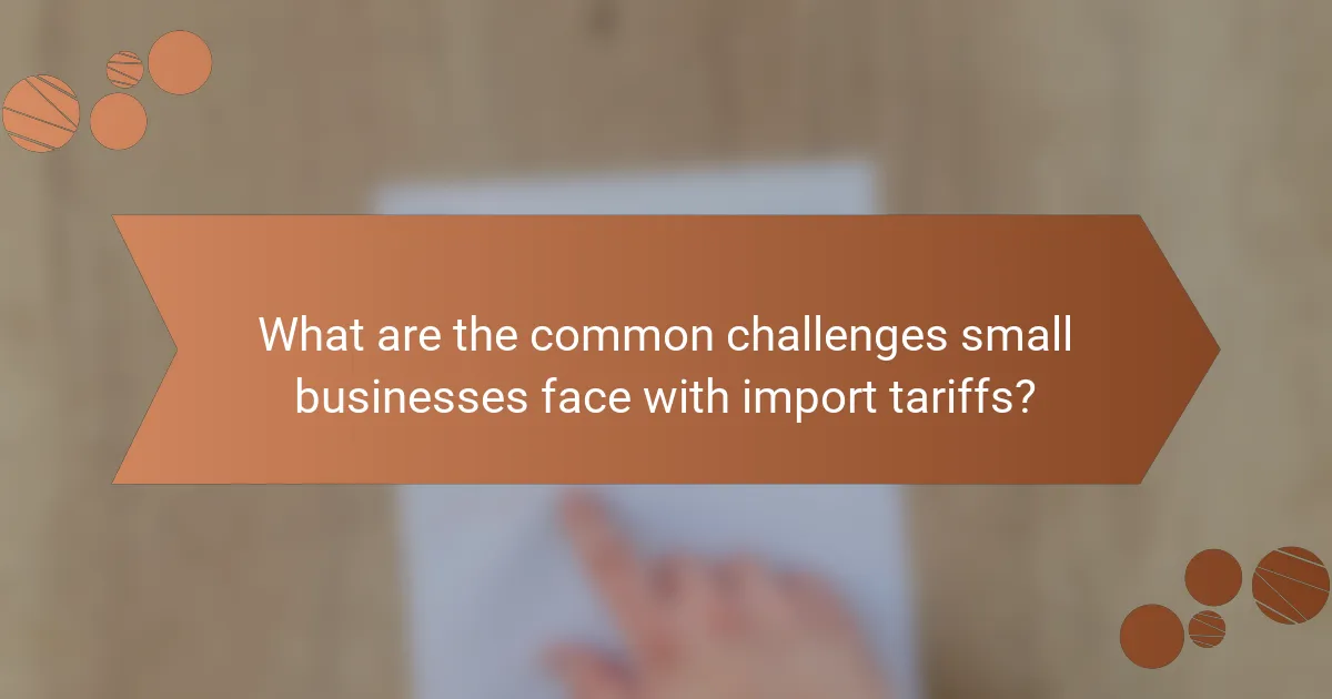 What are the common challenges small businesses face with import tariffs?