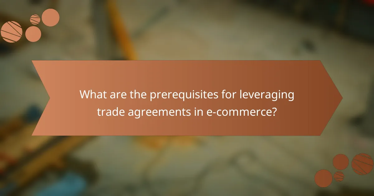 What are the prerequisites for leveraging trade agreements in e-commerce?