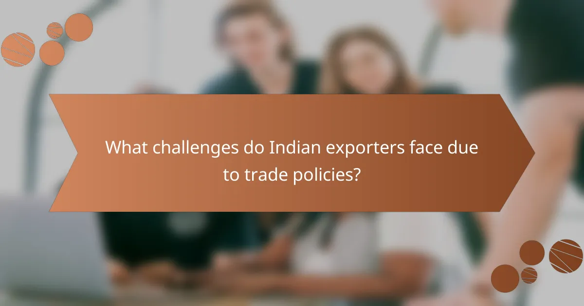 What challenges do Indian exporters face due to trade policies?