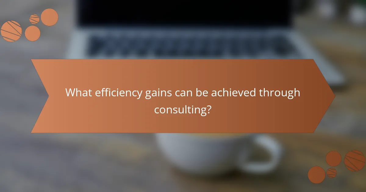 What efficiency gains can be achieved through consulting?