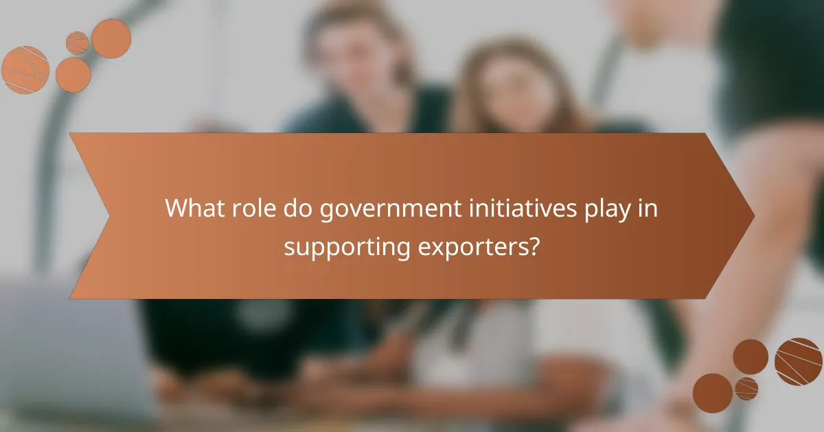 What role do government initiatives play in supporting exporters?