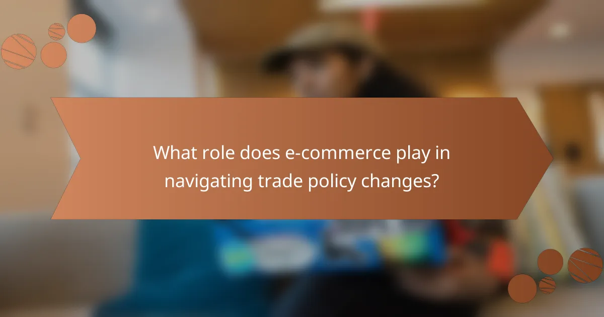 What role does e-commerce play in navigating trade policy changes?