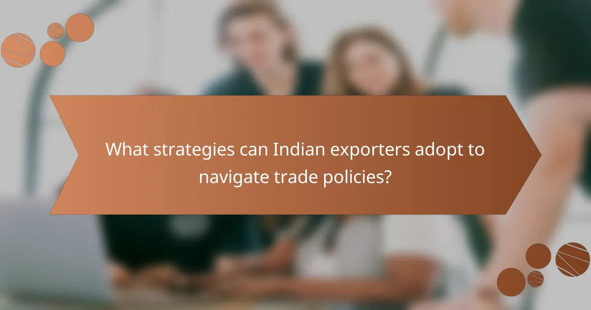 What strategies can Indian exporters adopt to navigate trade policies?
